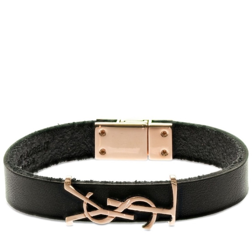 Saint Laurent YSL Opyum Monogram Leather Bracelet M